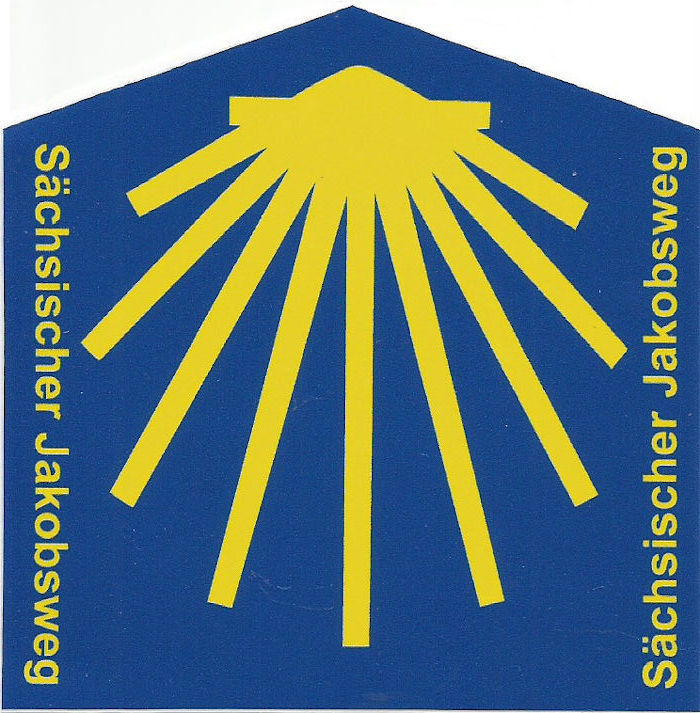 Logo Sächsicher Jakobswegs an der Frankenstraße